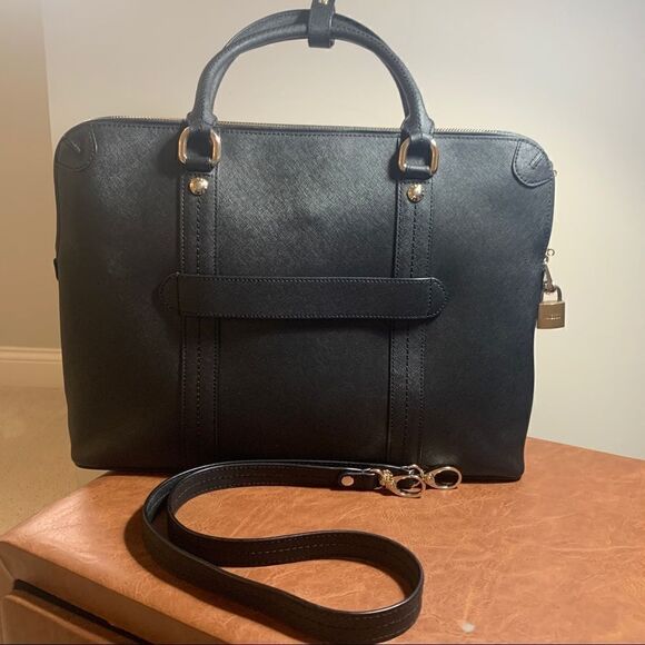 Henri Bendel West 57th Leather Laptop Briefcase - Picture 9 of 16